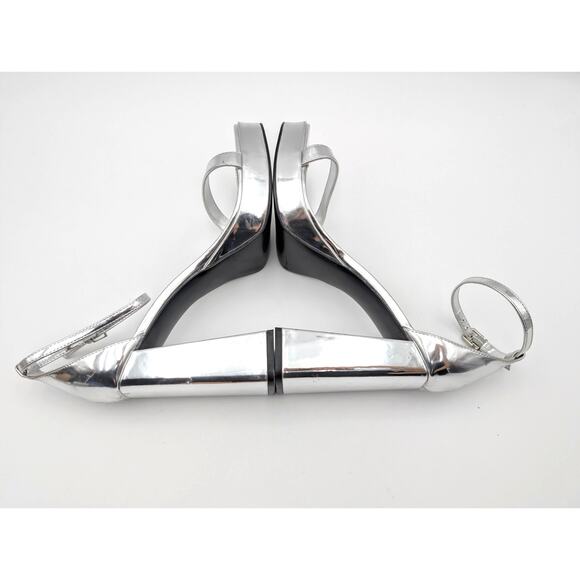 Steve Madden Veronika Platform Chunky Block Heel Sandal Women's Silver Size 10M - Picture 5 of 13